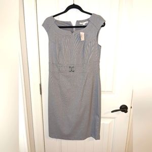 NWT Cleo's Gray Shift Dress Midi length Seeveless Solid color Size 10